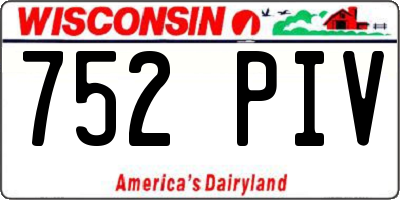 WI license plate 752PIV