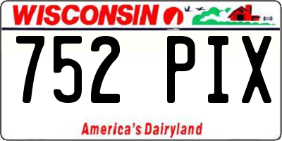 WI license plate 752PIX