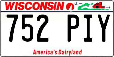 WI license plate 752PIY