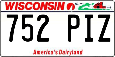 WI license plate 752PIZ