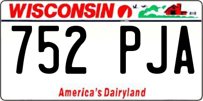 WI license plate 752PJA