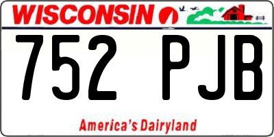 WI license plate 752PJB