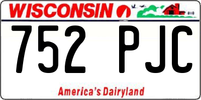 WI license plate 752PJC