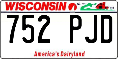 WI license plate 752PJD