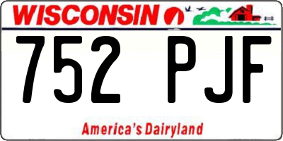 WI license plate 752PJF