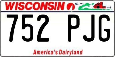 WI license plate 752PJG