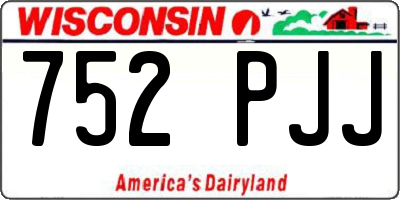 WI license plate 752PJJ