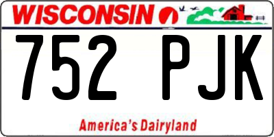 WI license plate 752PJK