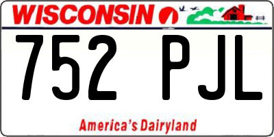 WI license plate 752PJL