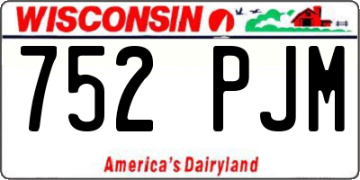 WI license plate 752PJM