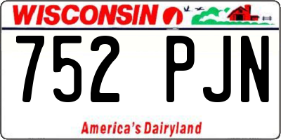 WI license plate 752PJN