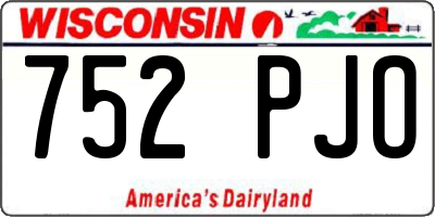 WI license plate 752PJO