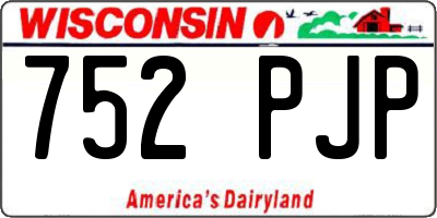 WI license plate 752PJP