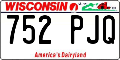 WI license plate 752PJQ