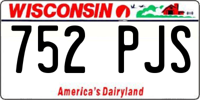 WI license plate 752PJS