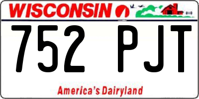 WI license plate 752PJT