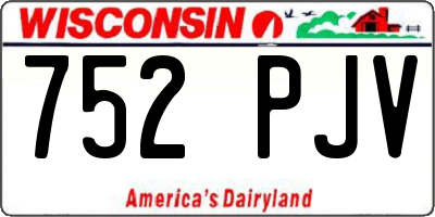 WI license plate 752PJV