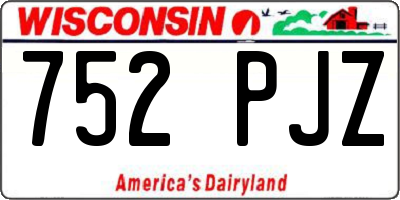 WI license plate 752PJZ