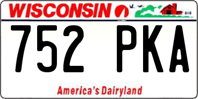 WI license plate 752PKA
