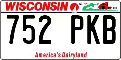 WI license plate 752PKB