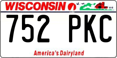 WI license plate 752PKC
