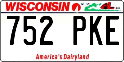 WI license plate 752PKE