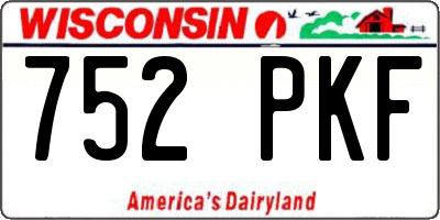 WI license plate 752PKF