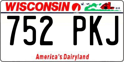 WI license plate 752PKJ
