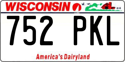 WI license plate 752PKL