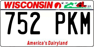 WI license plate 752PKM