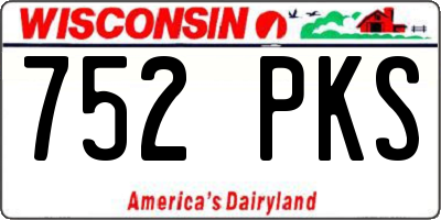 WI license plate 752PKS