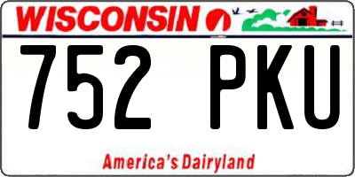 WI license plate 752PKU