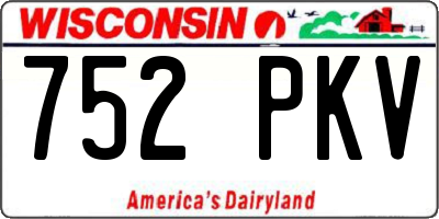 WI license plate 752PKV