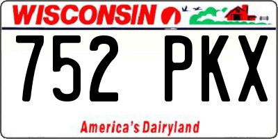 WI license plate 752PKX
