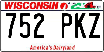 WI license plate 752PKZ