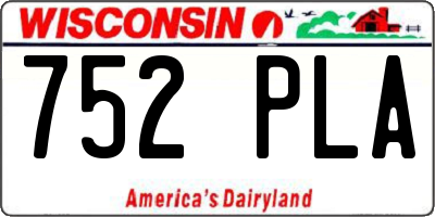 WI license plate 752PLA