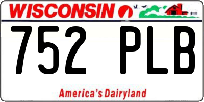 WI license plate 752PLB