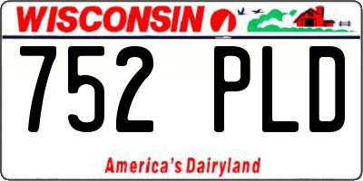 WI license plate 752PLD