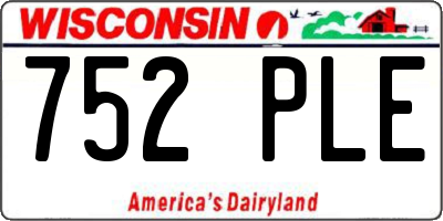 WI license plate 752PLE