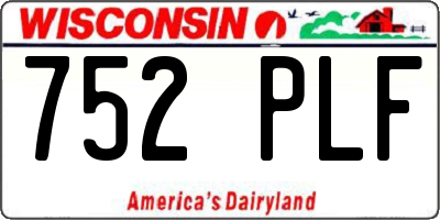 WI license plate 752PLF