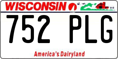 WI license plate 752PLG