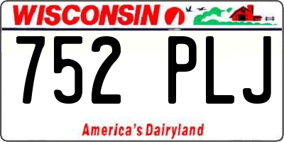 WI license plate 752PLJ