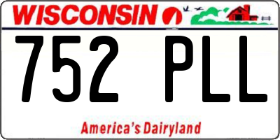 WI license plate 752PLL