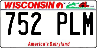 WI license plate 752PLM