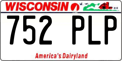 WI license plate 752PLP