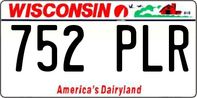 WI license plate 752PLR