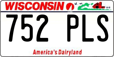 WI license plate 752PLS