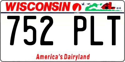WI license plate 752PLT