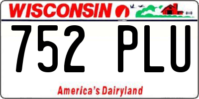 WI license plate 752PLU