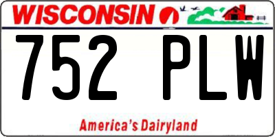 WI license plate 752PLW